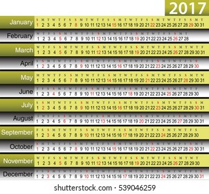 2017 calendar page