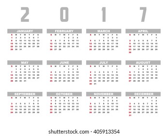 2017 Calendar Planner Design.