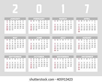2017 Calendar Planner Design.