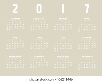2017 Calendar Planner Design.