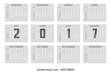 2017 Calendar Planner Design.