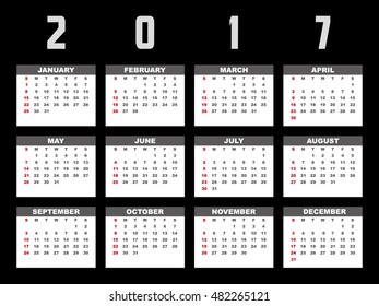 2017 Calendar Planner Design.
