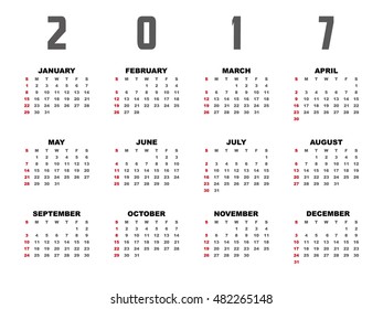 2017 Calendar Planner Design.