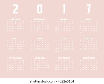 2017 Calendar Planner Design.