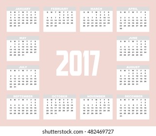 2017 Calendar Planner Design.