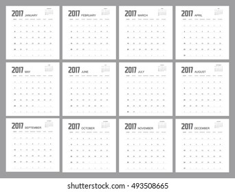 2017 Calendar Planner Design.
