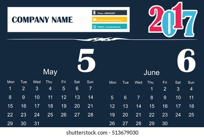 2017 Calendar Planner Design.