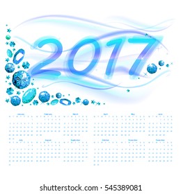 2017 Calendar Planner Design. Abstract Luxury Diamond Background Vector Illustration Briliant