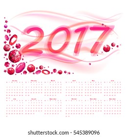 2017 Calendar Planner Design. Abstract Luxury Diamond Background Vector Illustration Briliant