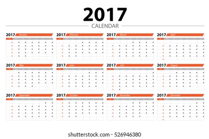 2017 Calendar Planner Design. Vector illustration.
