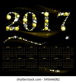 2017 Calendar Planner Design. Vector illustration.