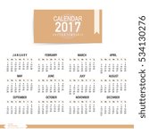 2017 Calendar planner, vector design template. Set of 12 months. Week starts Sunday.