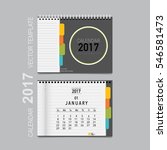 2017 Calendar planner vector design, monthly calendar template for January