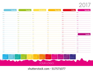 2017 calendar planning organizer