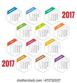 2017 Calendar, Print Template
