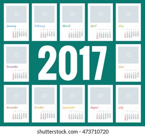2017 Calendar, Print Template 