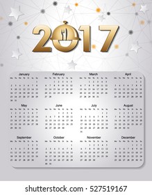 2017 calendar for the restaurant