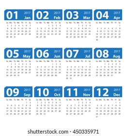 2017 calendar simple design