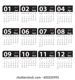 2017 calendar simple design