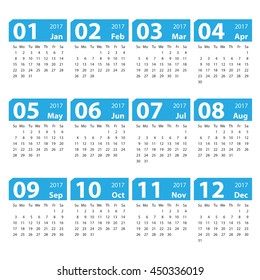 2017 calendar simple design