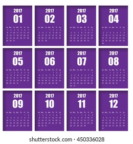 2017 calendar simple design