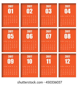 2017 calendar simple design