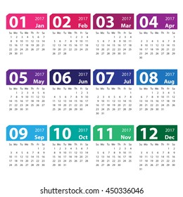 2017 calendar simple design