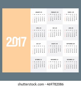 2017 Calendar template