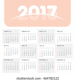 2017 Calendar template