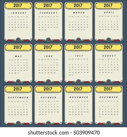 2017 Calendar template