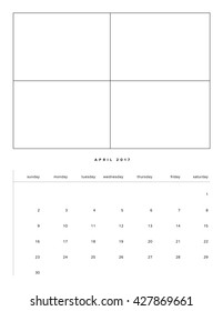 2017 calendar template april