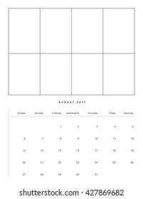 2017 calendar template august