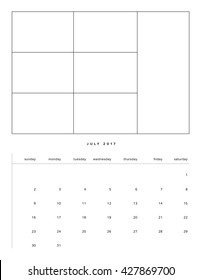 2017 calendar template july
