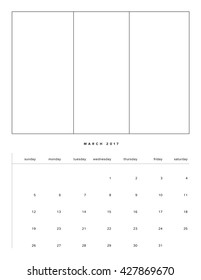 2017 calendar template march