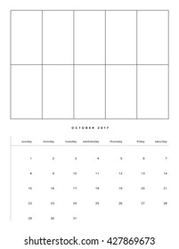 2017 calendar template october