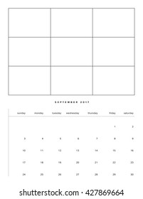 2017 calendar template september