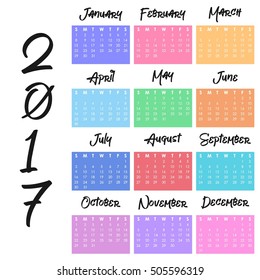 2017 Calendar template for your company