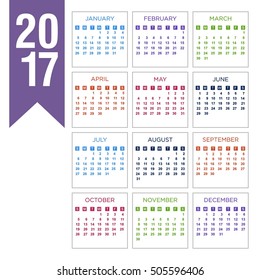 2017 Calendar template for your company