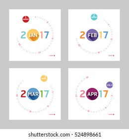 2017 Kalenderkalender Vektordesign.