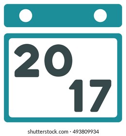 2017 Calendar vector icon. Style is flat graphic symbol, soft blue colors, white background.