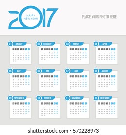 2017 Calendar - Vector Template