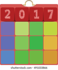 2017. Calendar for the year. Design template, banner