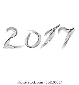 2017 calligraphic digital inscription. Vector illustration.