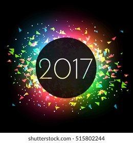 2017 celebration background with colorful lights effect