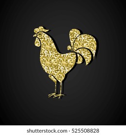 2017 Chinese New Year Symbol. Year of the Fire Rooster.