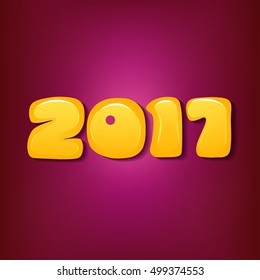 2017 Christmas  Background. 2017 Numbers  on Violet Background. Vector Illustration.