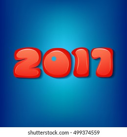 2017 Christmas  Background. 2017 Numbers  on Blue Background. Vector Illustration.