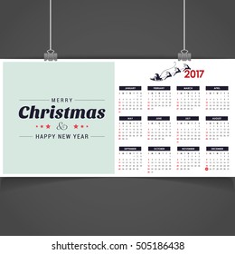 2017 Christmas calendar background images card. Christmas label decorative typography and label typography