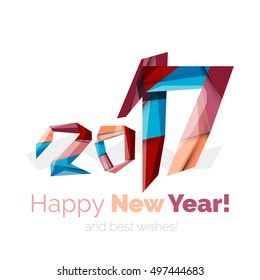 2017 Christmas and New Year Geometric Banner with white space for text. Greeting card element