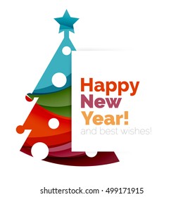 2017 Christmas and New Year Geometric Banner with white space for text. Greeting card element